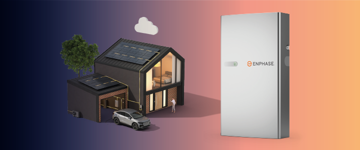 Animatie Enphase batterij in een smart home